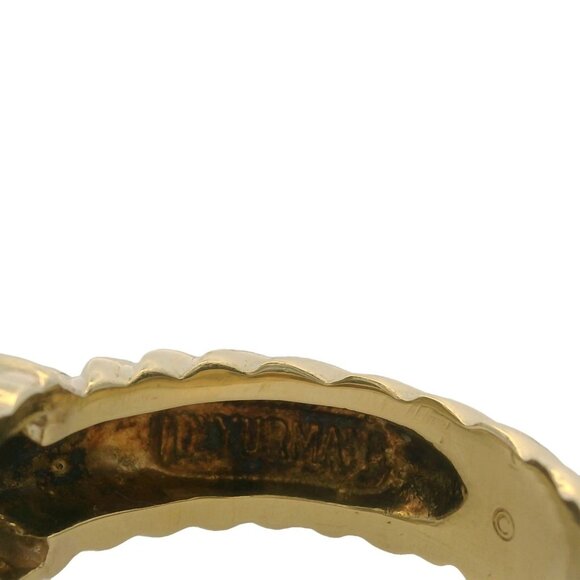 Vintage David Yurman 14kt Yellow Gold Cable Empty Setting 8x8mm Stones Size 6.5 - Picture 6 of 6